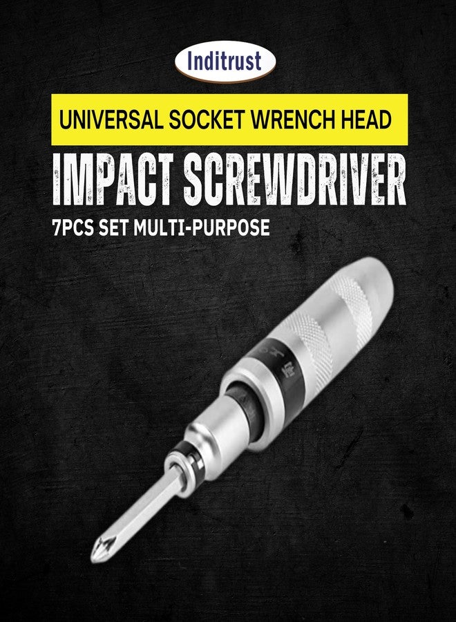 Inditrust مجموعة مفكات صدمية متعددة الأغراض من إنديترست، 7 قطع، مصنوعة من فولاذ الكروم والفاناديوم، مزودة برؤوس إزميل، أدوات احترافية - Image 2